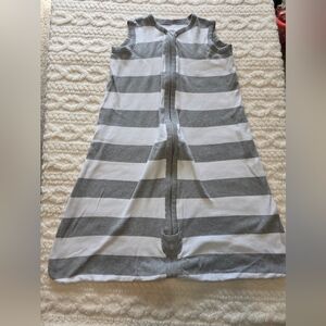 Burt’s Bees Organic Cotton Beekeeper Sleep Sack | Gray Stripe | Size Large